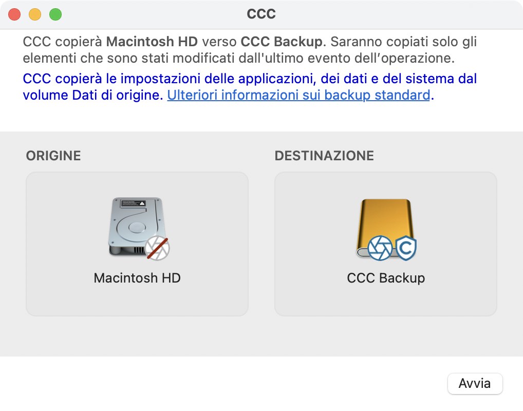 La Modalità semplice offre impostazioni di base