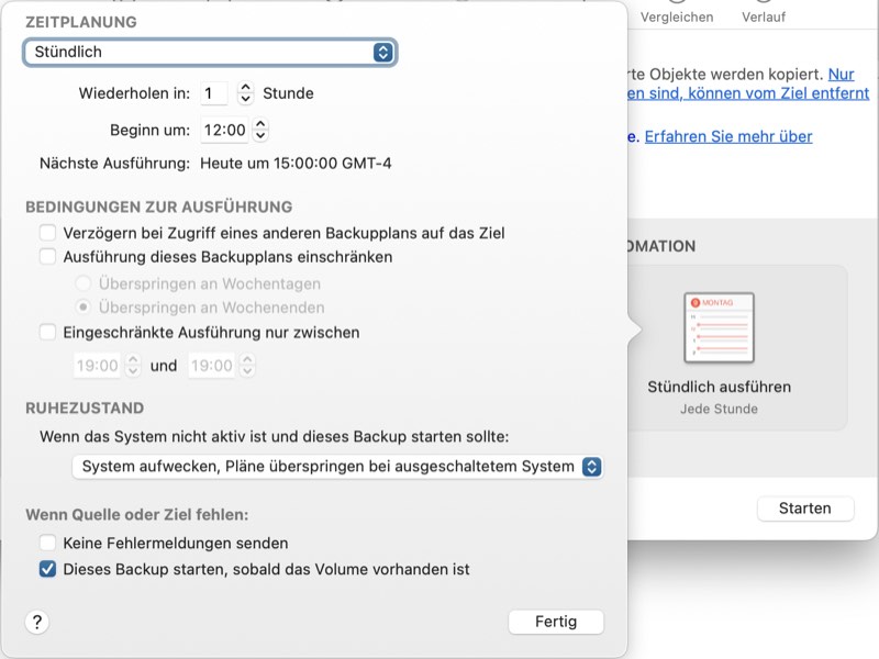 Zeitplan festlegen