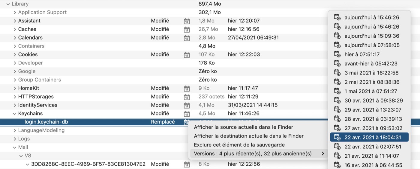 Affichage des versions plus récentes ou plus anciennes d'un fichier à partir de l'audit de tâche