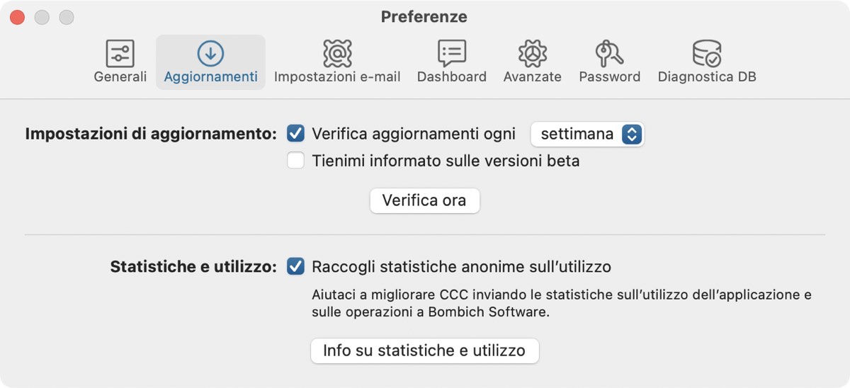 Seleziona Aggiornamento Software