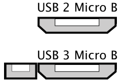 Micro USB 2.0 und Micro USB 3.0
