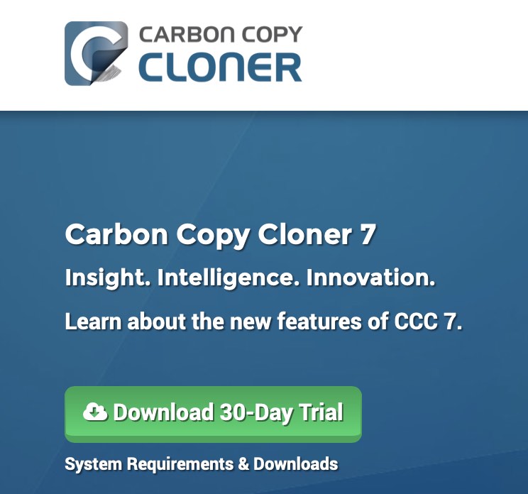 Carbon Copy Clonerをインストールして起動する