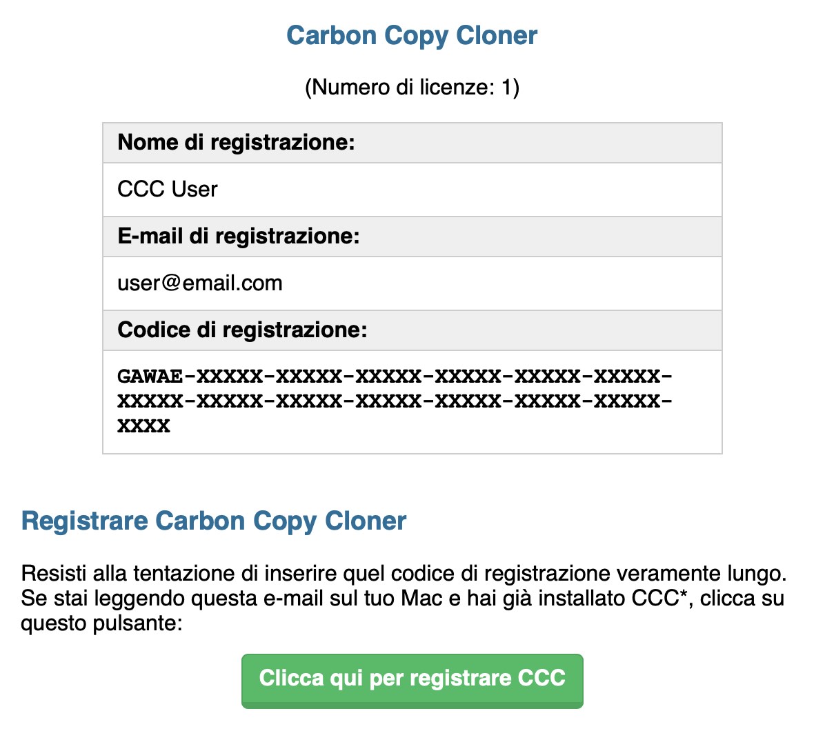 Apri la tua e-mail di registrazione