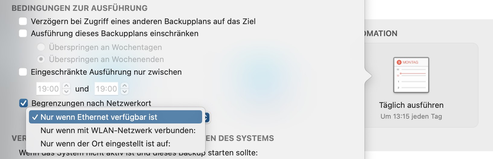 Netzwerkbasierte Bedingungen zur Ausführung