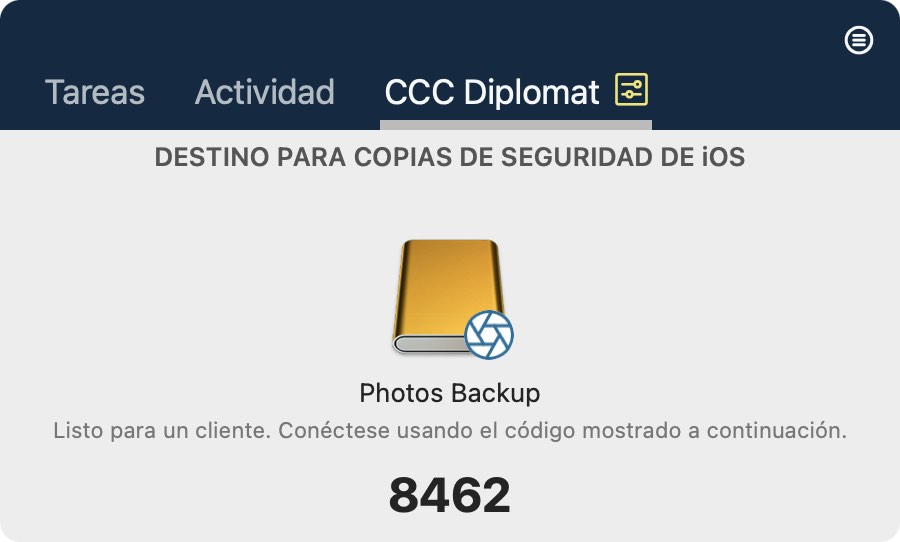 Intermediario de CCC; haga copias de seguridad de dispositivos iOS