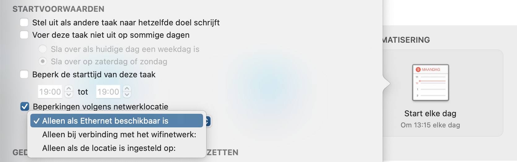 Netwerk-gebaseerde runtime-voorwaarden