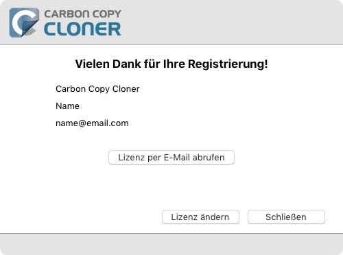 Erfolgreich registriert