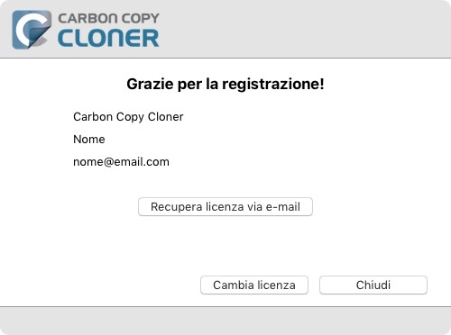 Registrazione completata