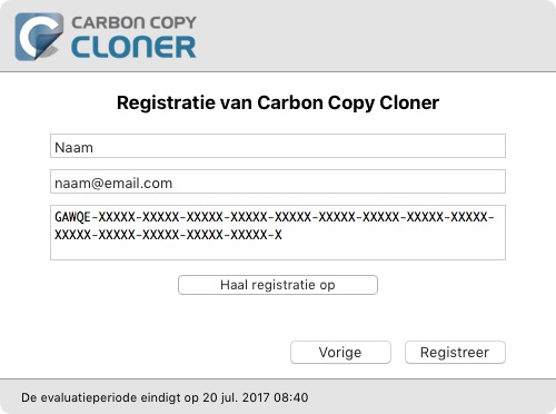 Juist ingevoerde code