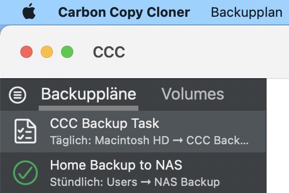 Backup auswählen