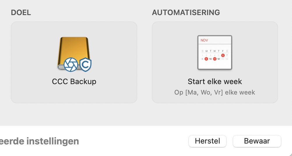 Bewaar het schema