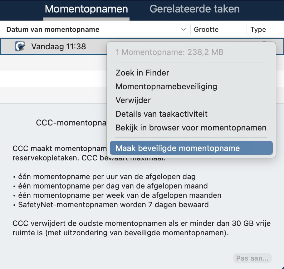 Beschermde momentopname maken