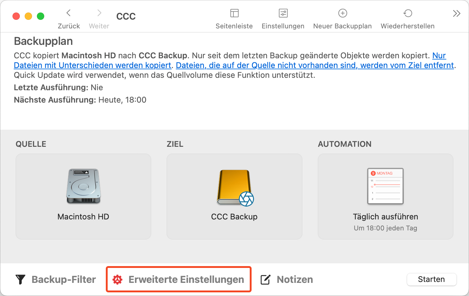 Schaltfläche „Erweiterte Einstellungen“