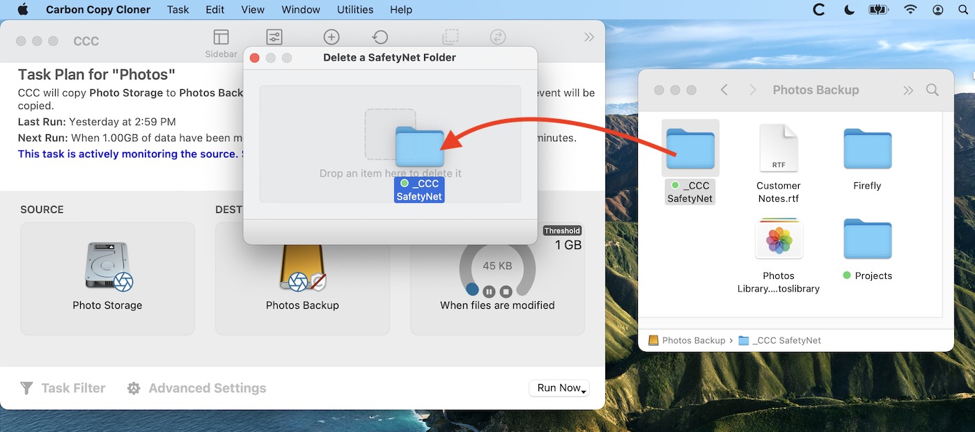 Delete a SafetyNet folder