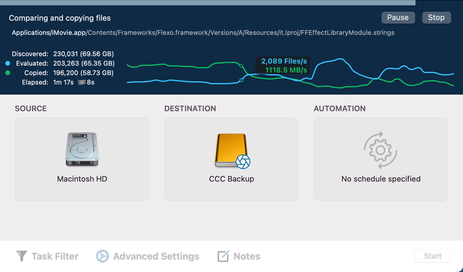 Congratulations - your first backup is in progress!