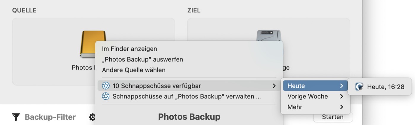 Wiederherstellen aus einem Schnappschuss