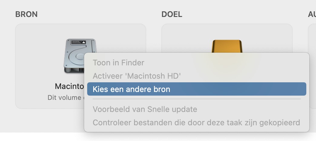 Klik op de bronkiezer en kies de optie om een andere bron te selecteren