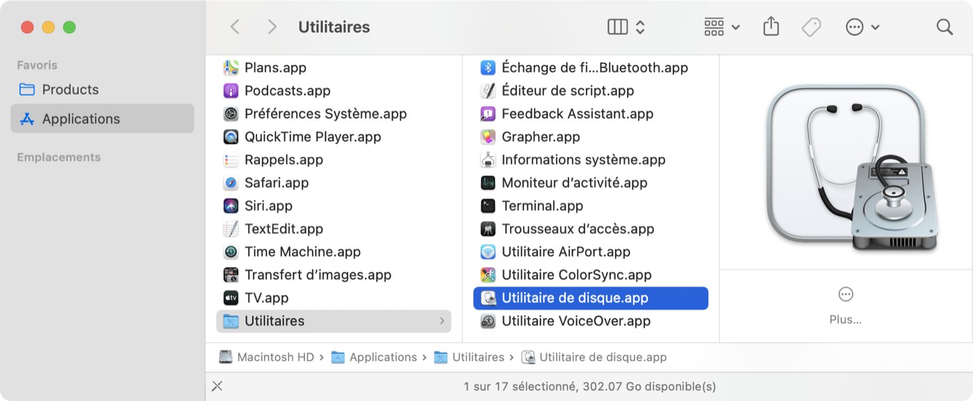 Ouvrez Utilitaire de disque