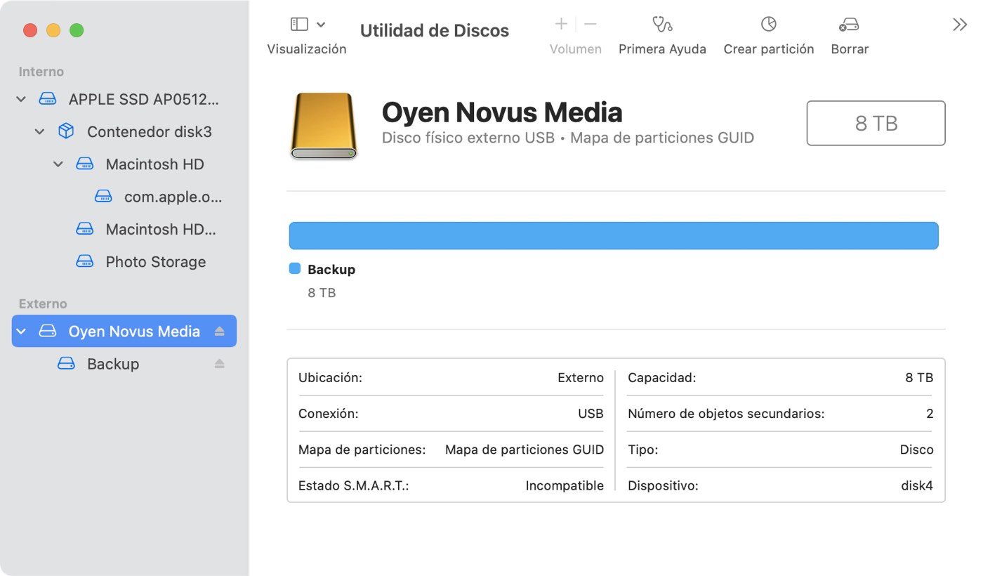 Seleccione el disco de copia de seguridad