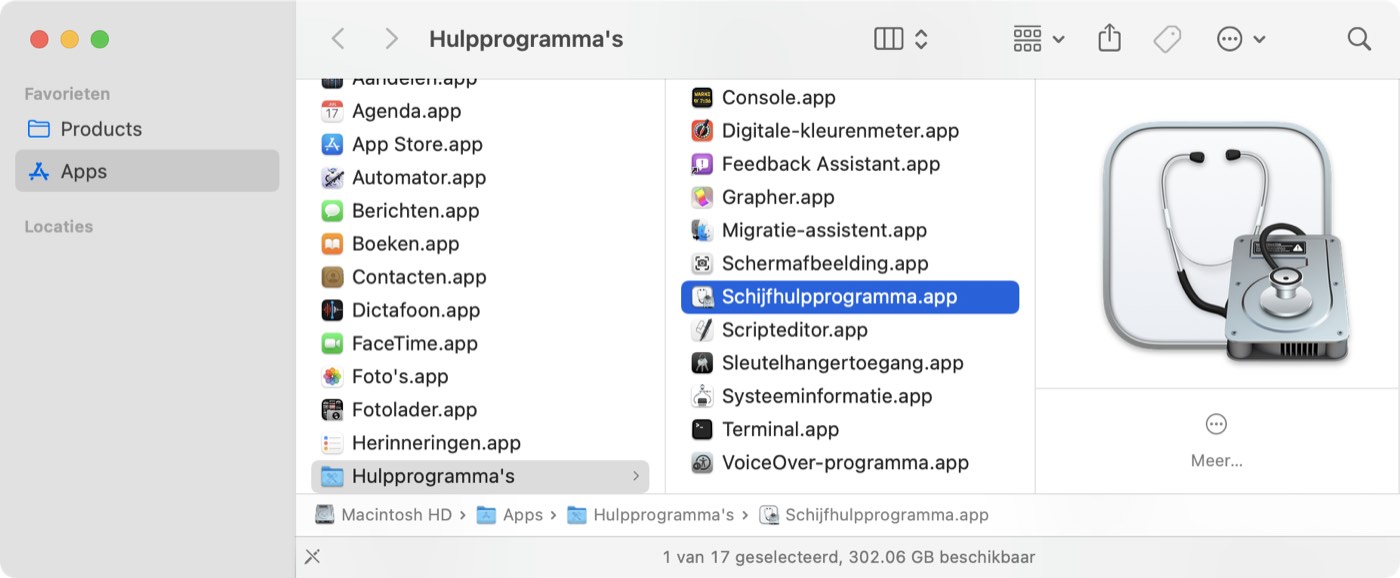 Open Schijfhulpprogramma