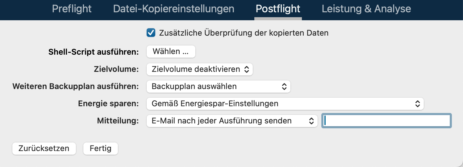 Erweiterte Einstellungen
