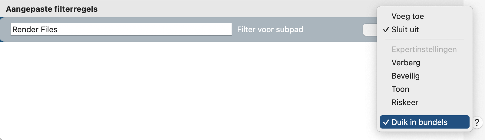 venster taakfilter